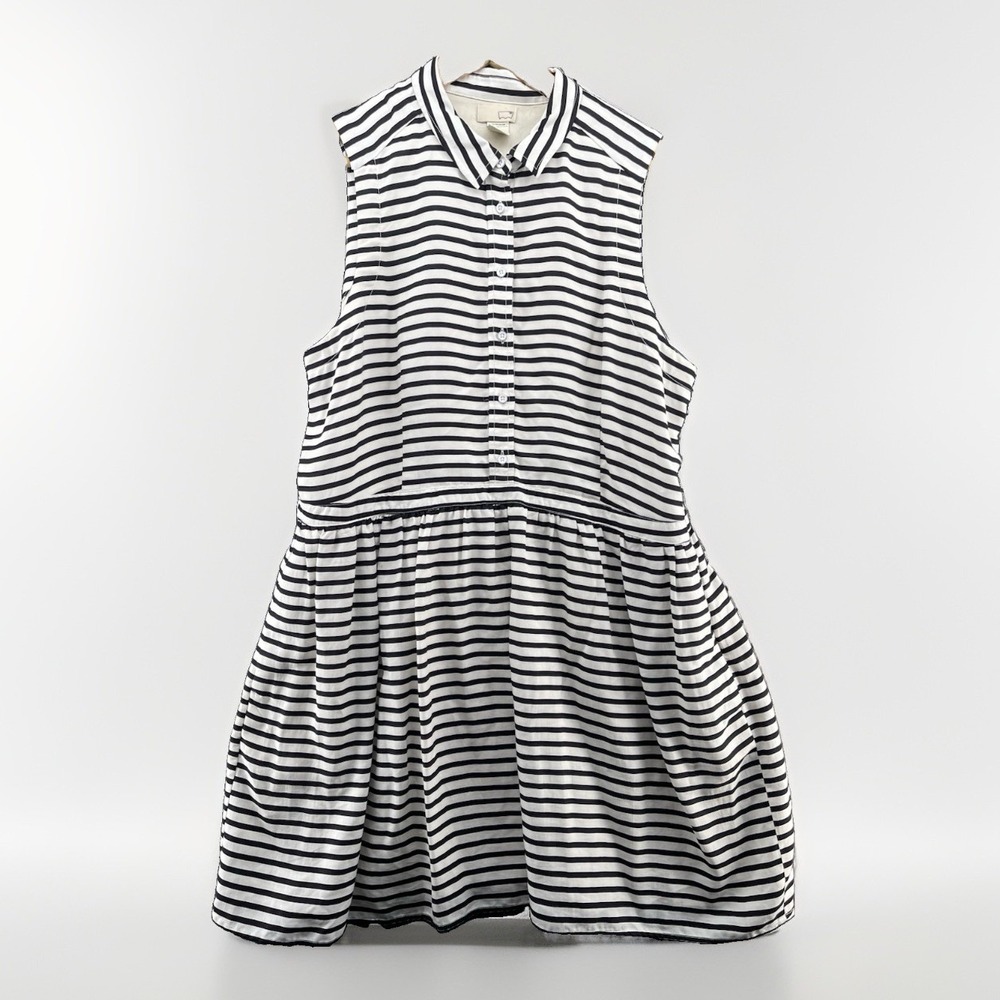 Levi's Women's XL Black & White Striped Sleeveless Shirt Dress